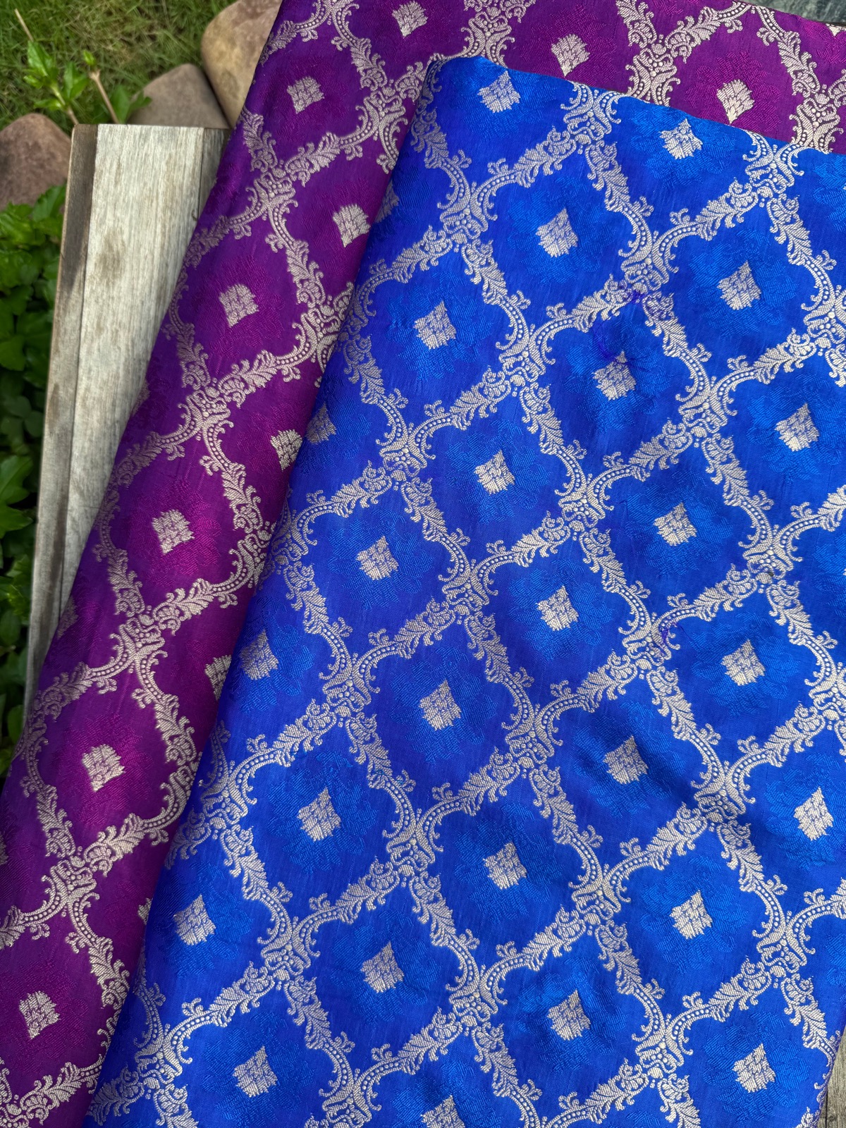 Katan Silk Jaal Fabric